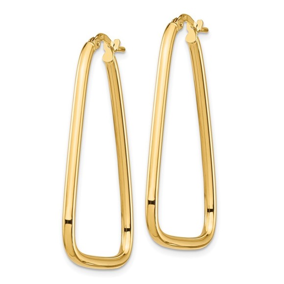 14k 2mm Polished Triangle Hoop Earrings - Picture 4 of 4